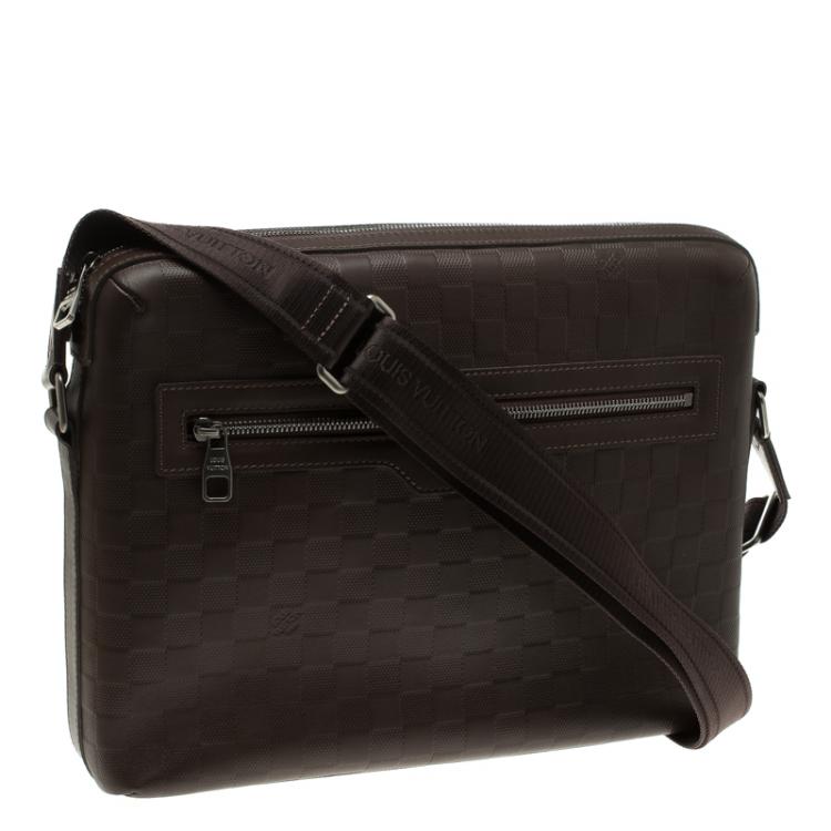 Pre Owned Louis Vuitton Brown Damier Infini Calypso Messenger MM Bag 