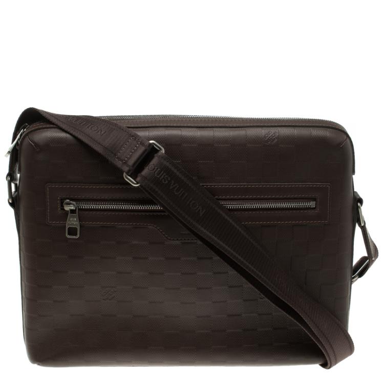 Pre Owned Louis Vuitton Brown Damier Infini Calypso Messenger MM Bag 