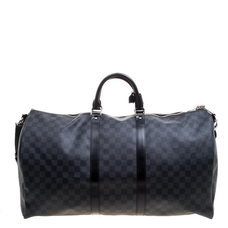 Pre Owned Louis Vuitton Damier Graphite Canvas Keepall Bandouliere 55