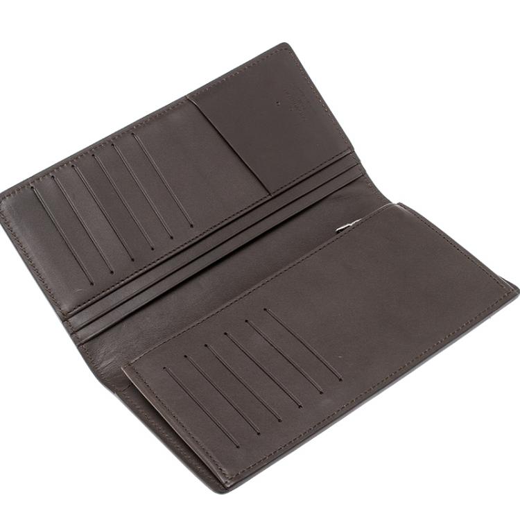 Pre Owned Louis Vuitton Dark Brown Leather Organizer Wallet