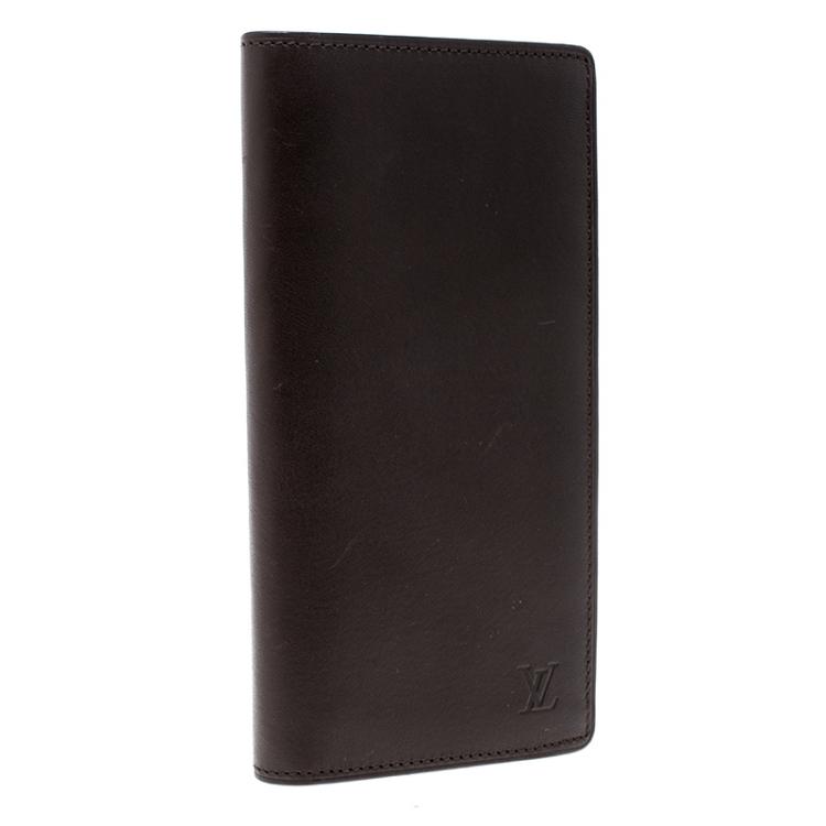 Pre Owned Louis Vuitton Dark Brown Leather Organizer Wallet