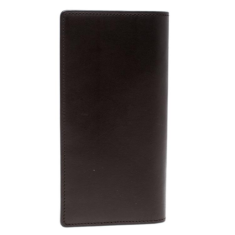Pre Owned Louis Vuitton Dark Brown Leather Organizer Wallet