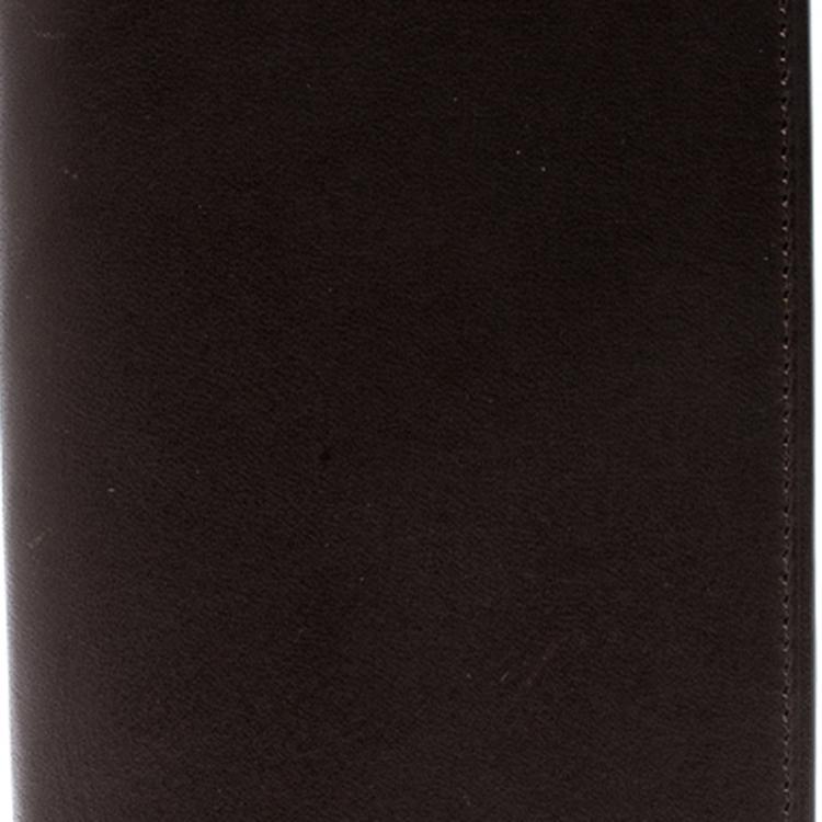 Pre Owned Louis Vuitton Dark Brown Leather Organizer Wallet