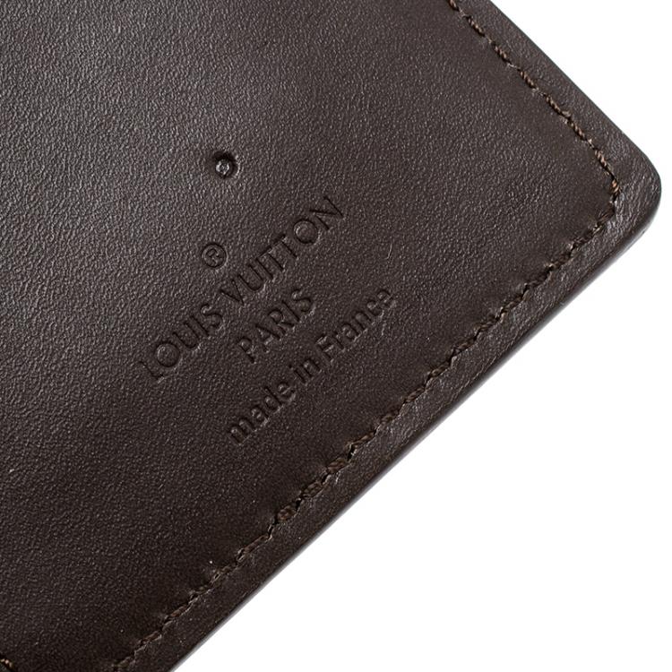 Pre Owned Louis Vuitton Dark Brown Leather Organizer Wallet