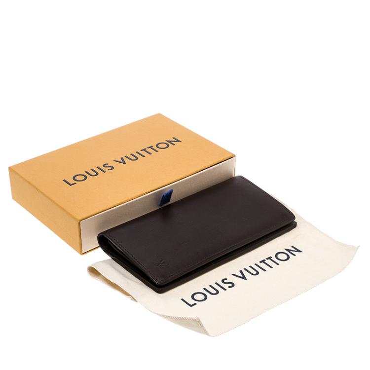 Pre Owned Louis Vuitton Dark Brown Leather Organizer Wallet