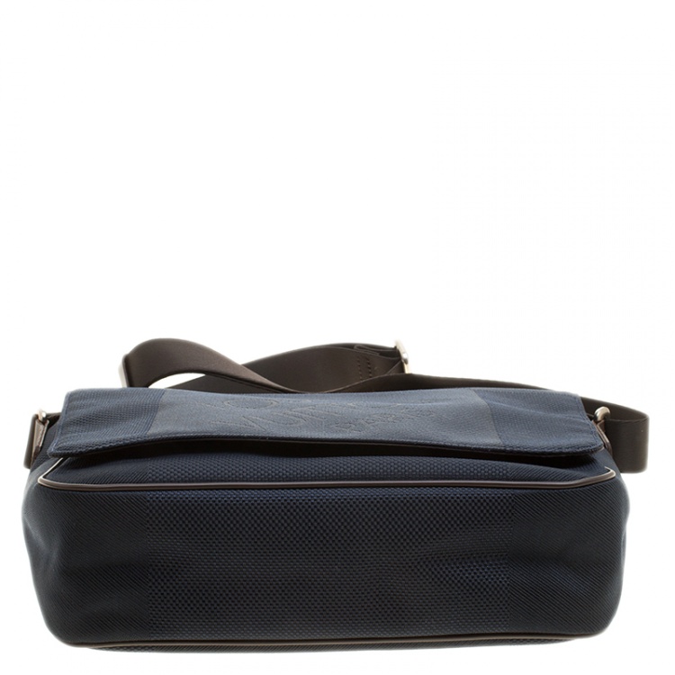 Pre Owned Louis Vuitton Blue/Dark Brown Damier Canvas Geant Messenger Bag