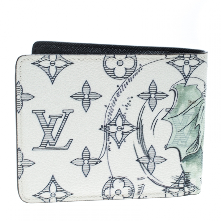 Pre Owned Louis Vuitton White Monogram Savane Canvas Chapman Brothers Multiple Bifold Wallet