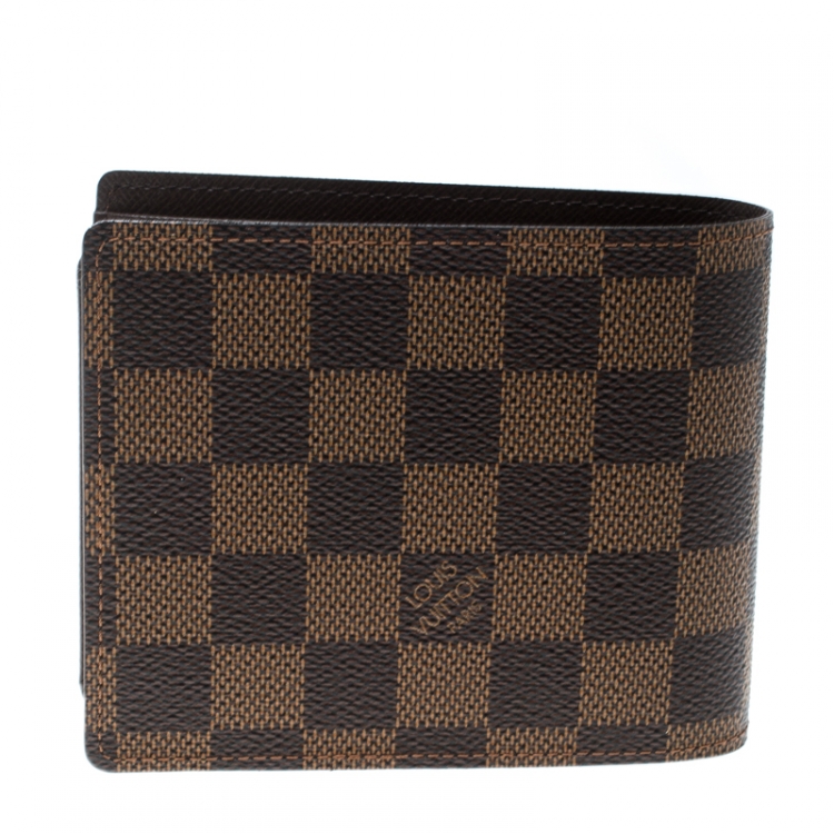 Pre Owned Louis Vuitton Damier Ebene Canvas Florin Wallet
