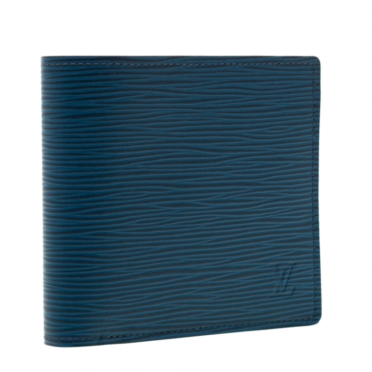 Pre Owned Louis Vuitton Bleu Celeste Epi Leather  Marco Bi-Fold Wallet