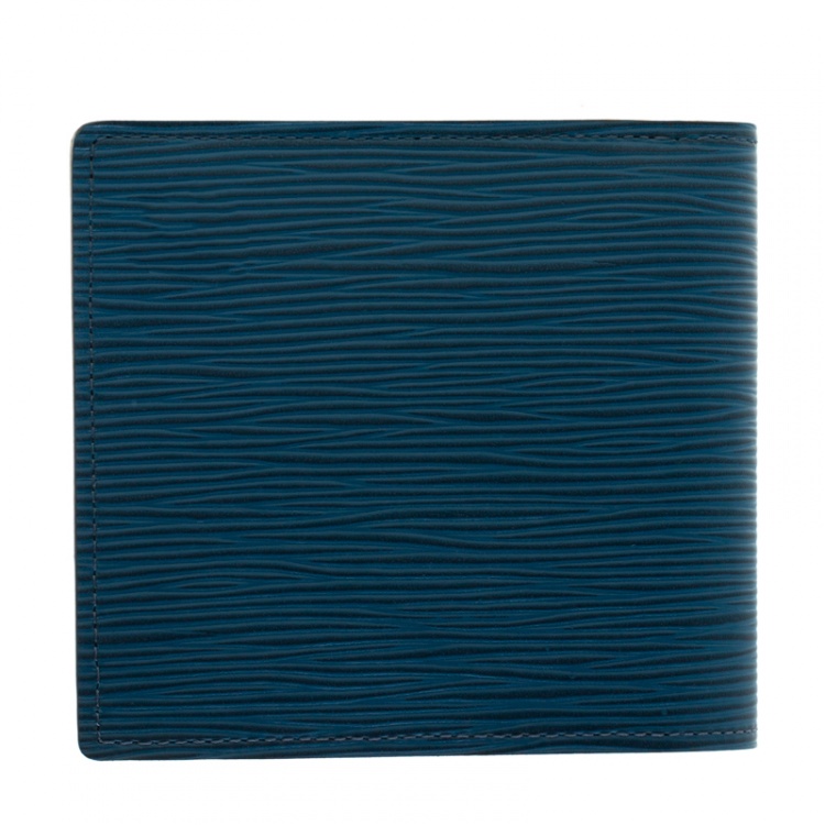 Pre Owned Louis Vuitton Bleu Celeste Epi Leather  Marco Bi-Fold Wallet