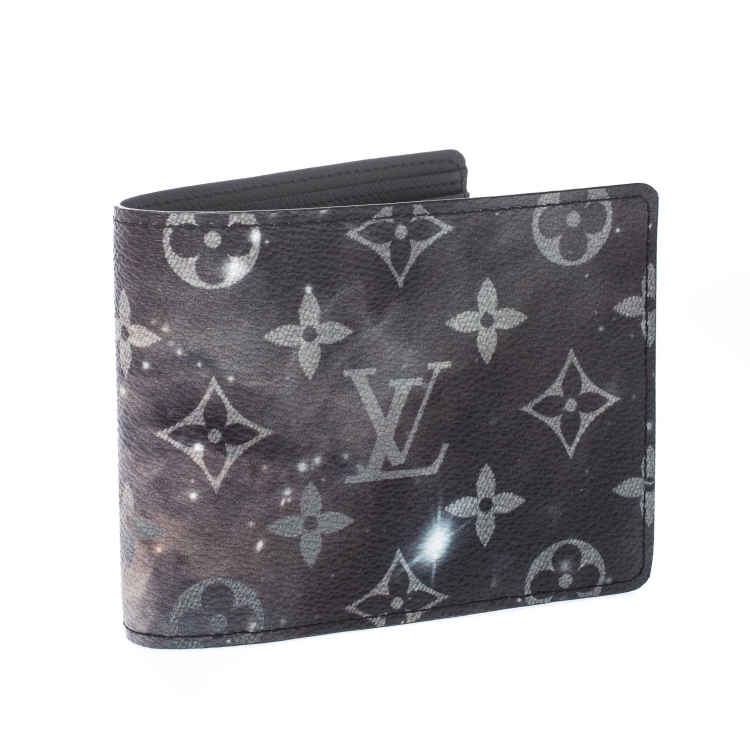 Pre Owned Louis Vuitton Grey Galaxy Monogram Canvas Multiple Bifold Wallet
