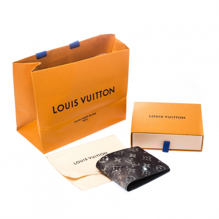 Pre Owned Louis Vuitton Grey Galaxy Monogram Canvas Multiple Bifold Wallet