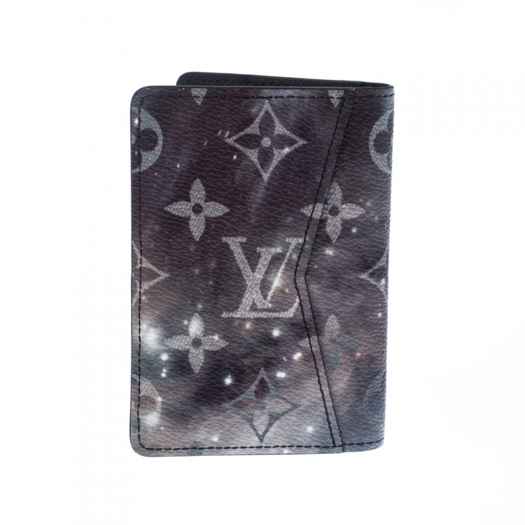 Pre Owned Louis Vuitton Grey Galaxy Monogram Canvas Multiple Bifold Wallet