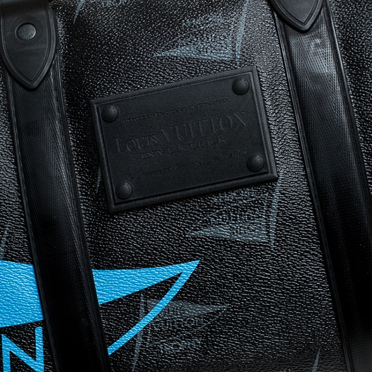 Pre Owned Louis Vuitton Black Coated Canvas Limited Edition 127/200 Dubai Keepall Bandouliere 55 Bag