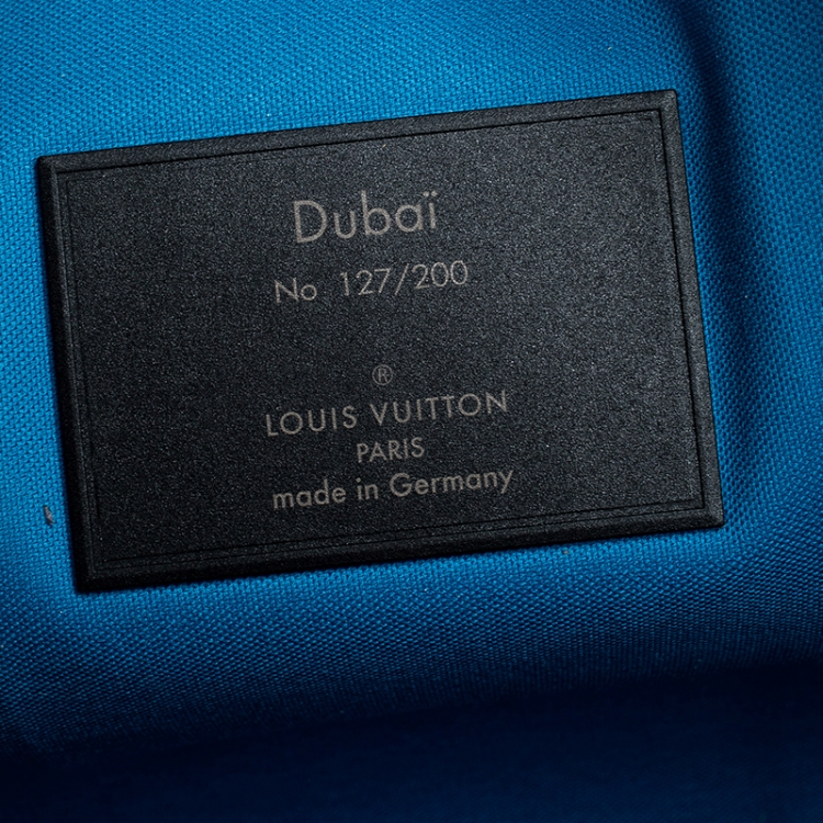 Pre Owned Louis Vuitton Black Coated Canvas Limited Edition 127/200 Dubai Keepall Bandouliere 55 Bag