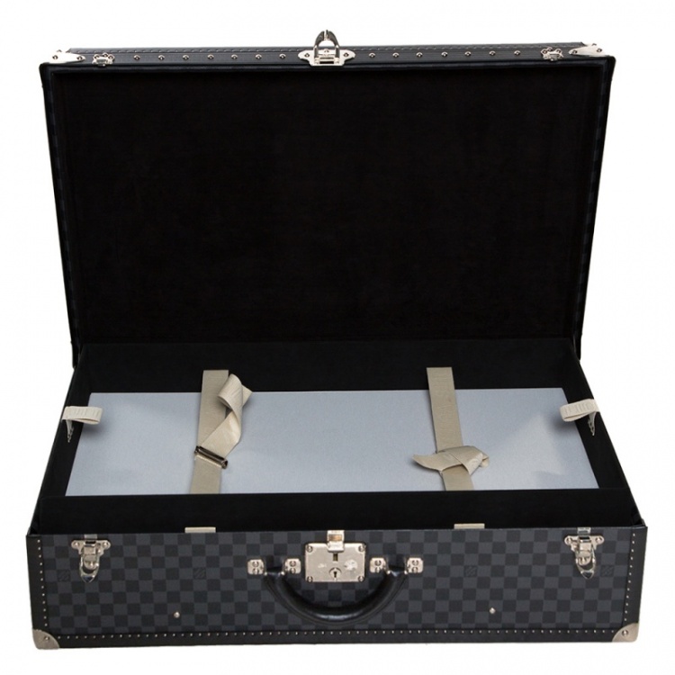 Pre Owned Louis Vuitton Damier Graphite Canvas Alzer Trunk Suitcase 75