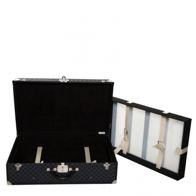 Pre Owned Louis Vuitton Damier Graphite Canvas Alzer Trunk Suitcase 75