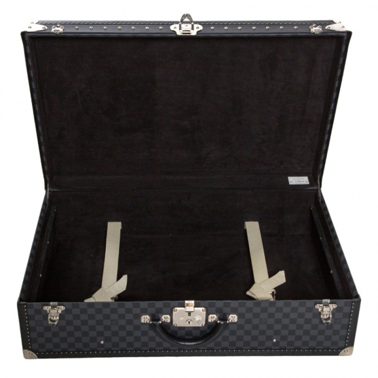 Pre Owned Louis Vuitton Damier Graphite Canvas Alzer Trunk Suitcase 75