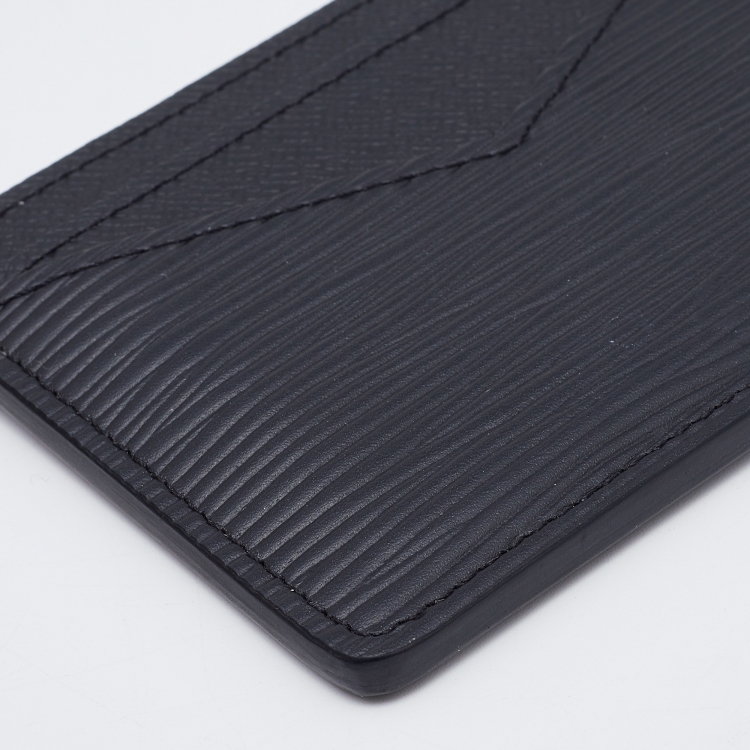 مملوكة مسبقًا Louis Vuitton Black Epi Lather Card Holder