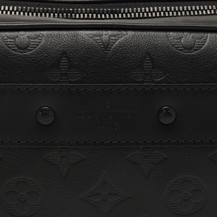 Pre Owned Louis Vuitton Black Monogram Leather Toiletry Pouch GM