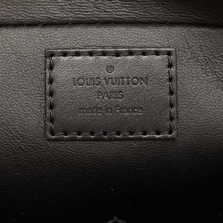 Pre Owned Louis Vuitton Black Monogram Leather Toiletry Pouch GM