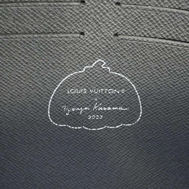 Pre Owned Louis Vuitton x Yayoi Kusama Black Monogram Eclipse Canvas Pochette Voyage Clutch Bag
