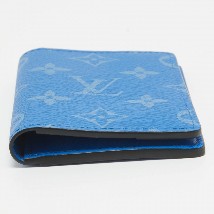 Pre Owned Louis Vuitton Agave Blue Monogram Canvas Pocket Organizer