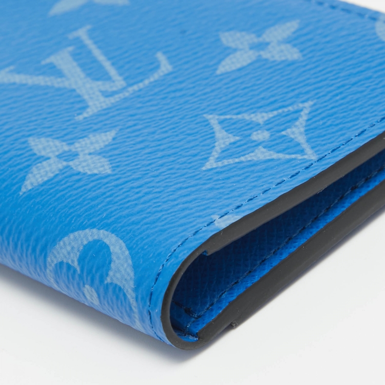 Pre Owned Louis Vuitton Agave Blue Monogram Canvas Pocket Organizer
