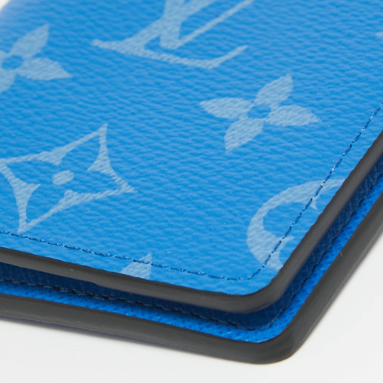 Pre Owned Louis Vuitton Agave Blue Monogram Canvas Pocket Organizer