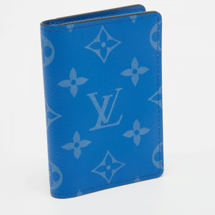 Pre Owned Louis Vuitton Agave Blue Monogram Canvas Pocket Organizer