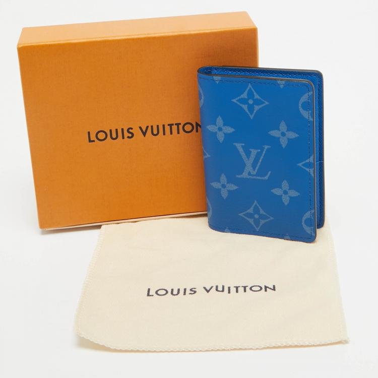 Pre Owned Louis Vuitton Agave Blue Monogram Canvas Pocket Organizer