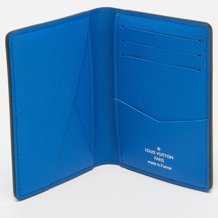 Pre Owned Louis Vuitton Agave Blue Monogram Canvas Pocket Organizer