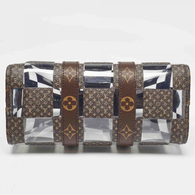 Pre Owned Louis Vuitton Monogram Chess Canvas and PVC Keepall Bandoulière 25 Bag