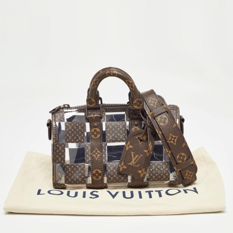 Pre Owned Louis Vuitton Monogram Chess Canvas and PVC Keepall Bandoulière 25 Bag