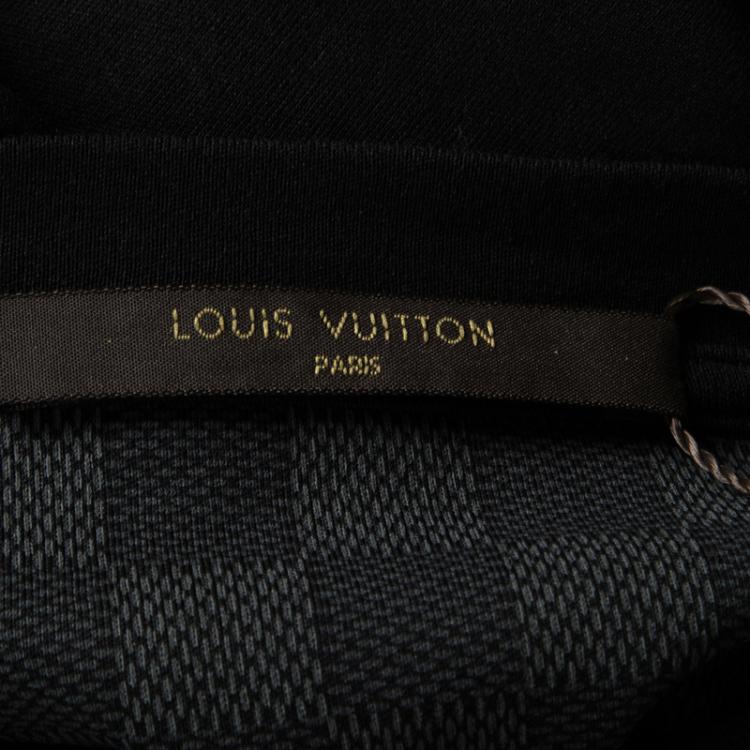 Pre Owned Louis Vuitton Black Damier Pocket Trim Detail Long Sleeve T-Shirt XL