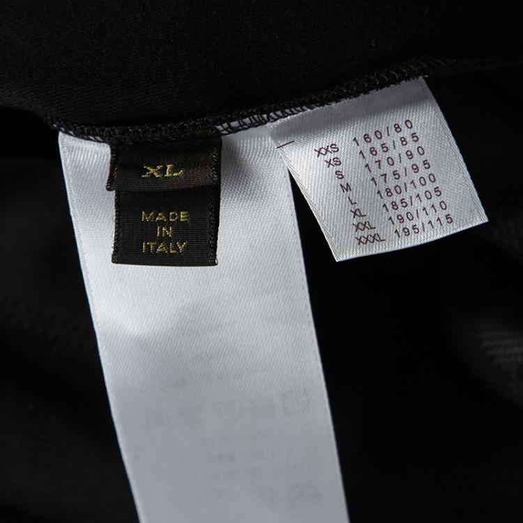 Pre Owned Louis Vuitton Black Damier Pocket Trim Detail Long Sleeve T-Shirt XL