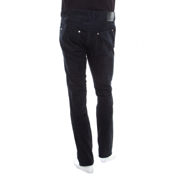 Pre Owned Louis Vuitton Indigo Corduroy Slim Fit Denim Pants M