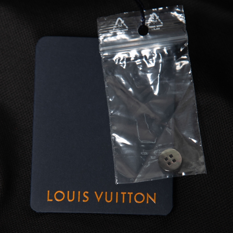 Pre Owned Louis Vuitton Dark Grey Cotton Logo Embroidered Polo T-Shirt XS