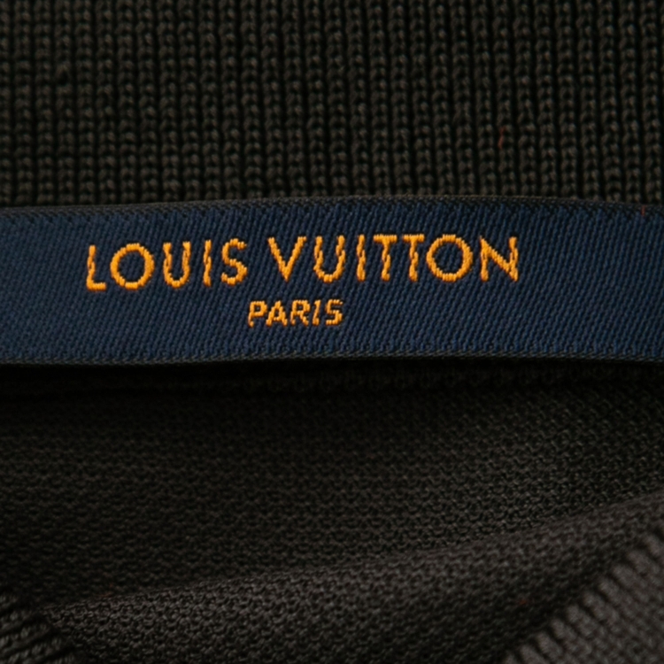 Pre Owned Louis Vuitton Dark Grey Cotton Logo Embroidered Polo T-Shirt XS