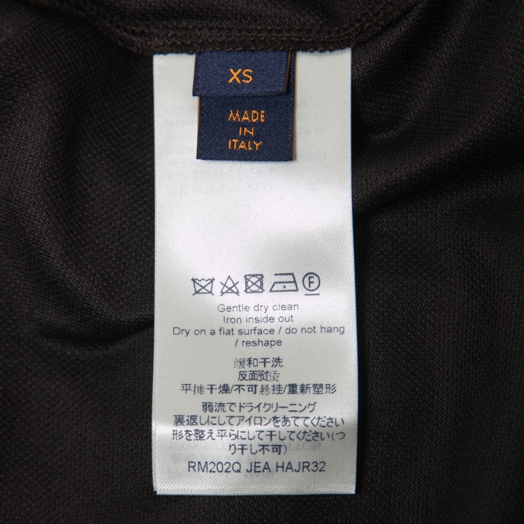 مملوكة مسبقًا Louis Vuitton Dark Grey Cotton Logo Embroidered Polo T-Shirt XS