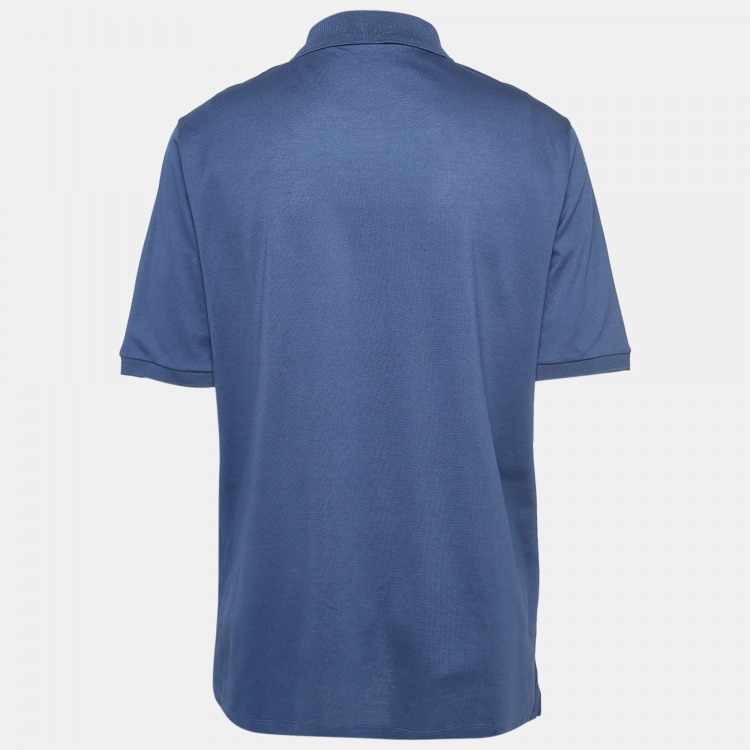 مملوكة مسبقًا Louis Vuitton Blue Cotton Pique Polo T-Shirt 4XL