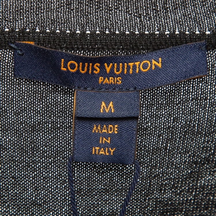 Pre Owned Louis Vuitton Black Monogram Print Crepe and Knit  T-Shirt M