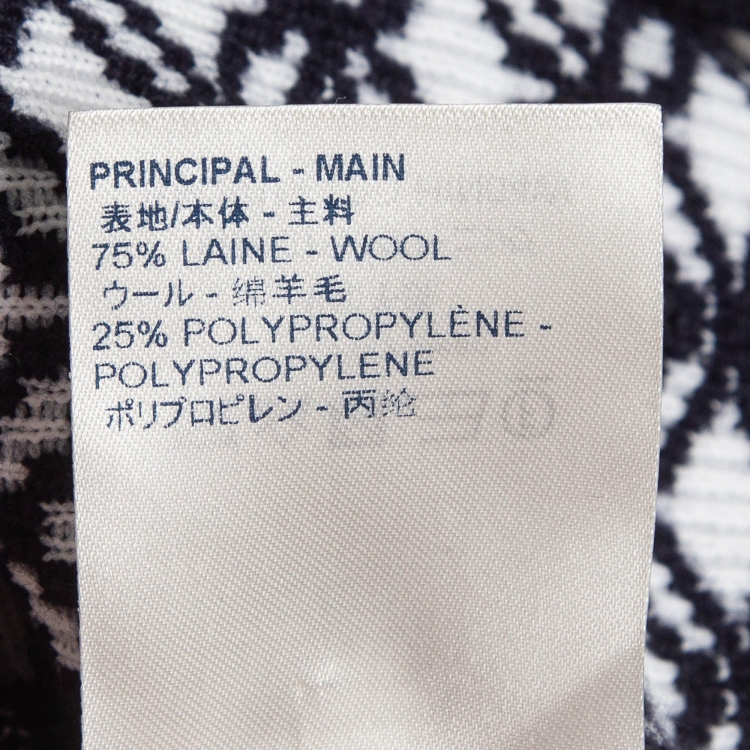 Pre Owned Louis Vuitton Navy Blue Monogram Patterned Knit Hoodie XXL