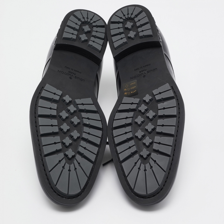 Pre Owned Louis Vuitton Black Leather Lace Up Oxford Size 43.5