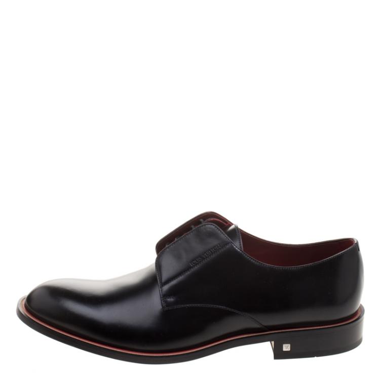 Pre Owned Louis Vuitton Black Leather Derby Size 43