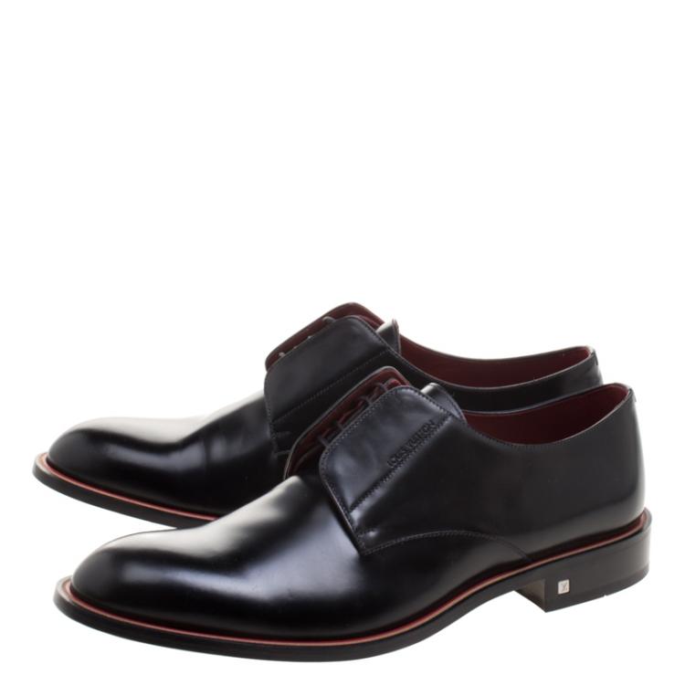 Pre Owned Louis Vuitton Black Leather Derby Size 43