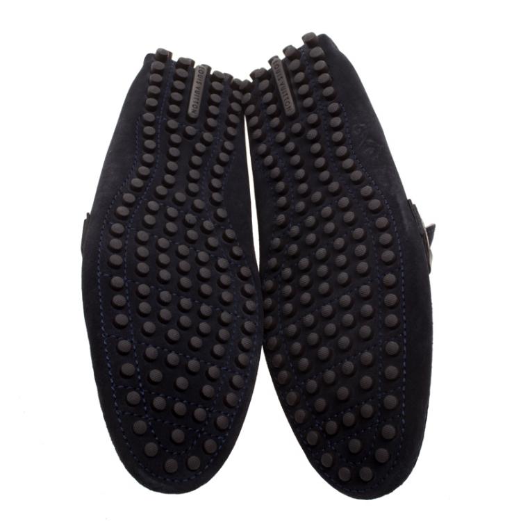 Pre Owned Louis Vuitton Black Suede Hockenheim Loafers Size 41