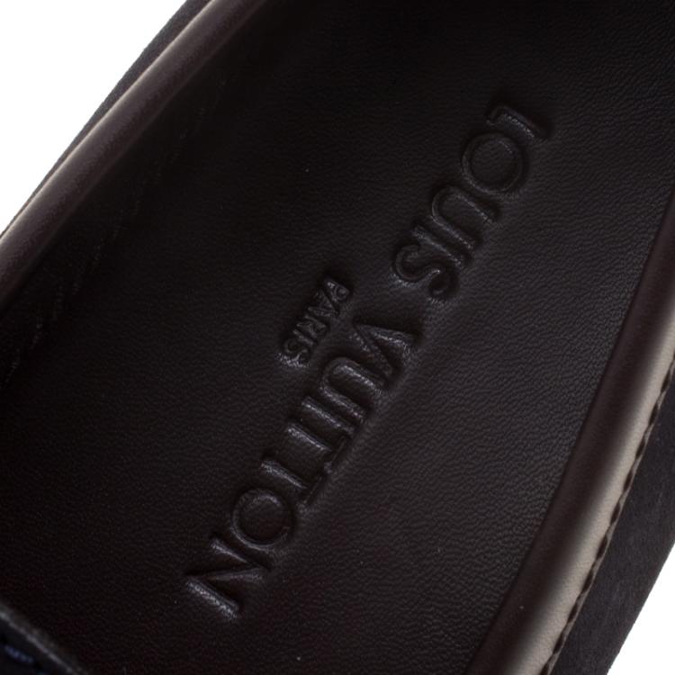 Pre Owned Louis Vuitton Black Suede Hockenheim Loafers Size 41