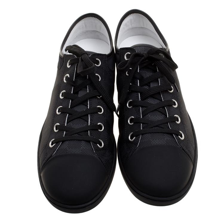 Pre Owned Louis Vuitton Damier Graphite Fabric and Leather Low Top Sneakers Size 43.5