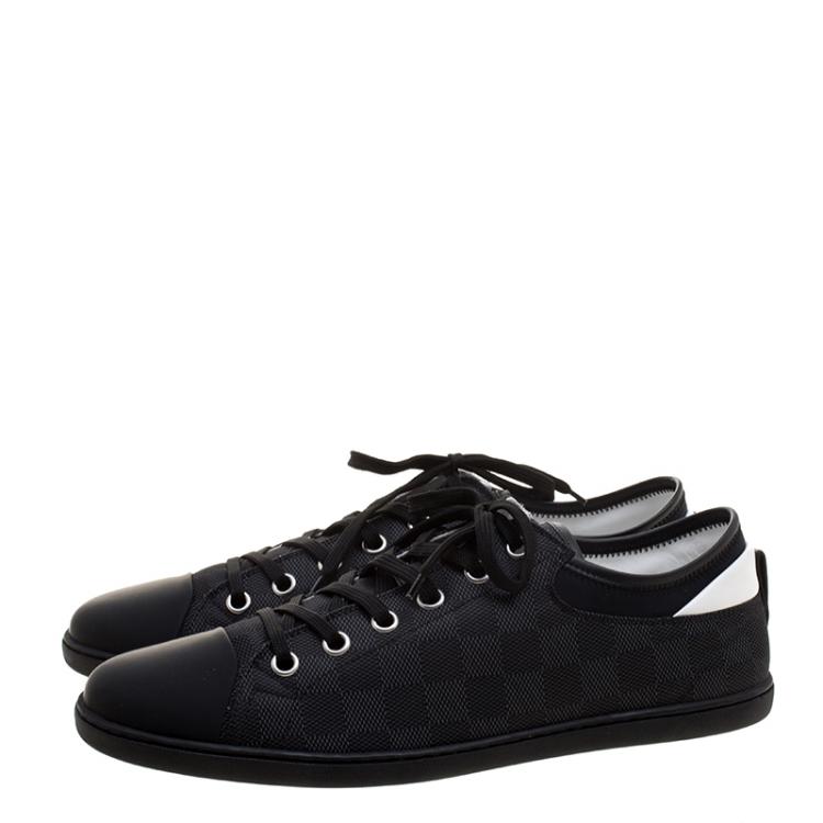 Pre Owned Louis Vuitton Damier Graphite Fabric and Leather Low Top Sneakers Size 43.5